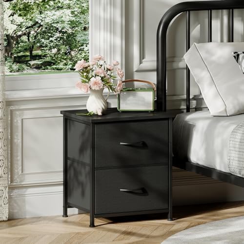 Somdot Nightstand Set of 2 with 2 Drawers, Small Night Stands for Bedroom