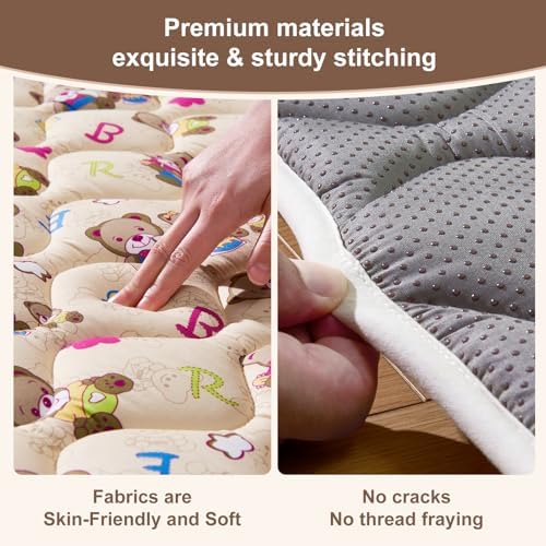 Baby Play Mat - 72" X 48",Premium Thicker Foam Machine Washable, Extra Large Anti-Slip Soft Cushioning Foam Playmats for Babies and Toddlers, Foldable Baby Crawling Mat for Playpen