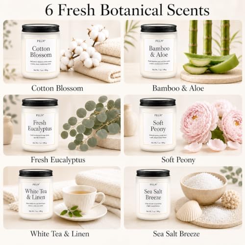 Scented Candles Gift Set, 6 Pack Clean Living Scented Candles