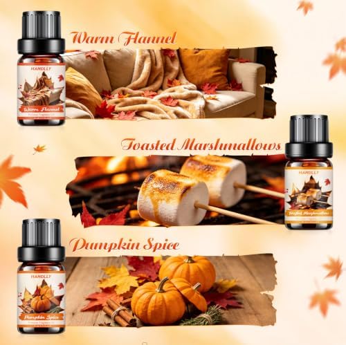 Fall Essential Oils Set for Diffusers for Home, Fragrance Oil Autumn Set