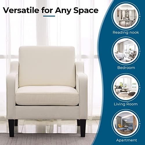 VINGLI Accent Chair, Linen Upholstered Armchair, 380 LBS, Living Room