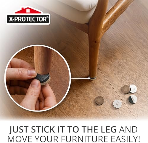 X-Protector Felt Furniture Sliders for Hardwood Floors - 24 PCS 1”
