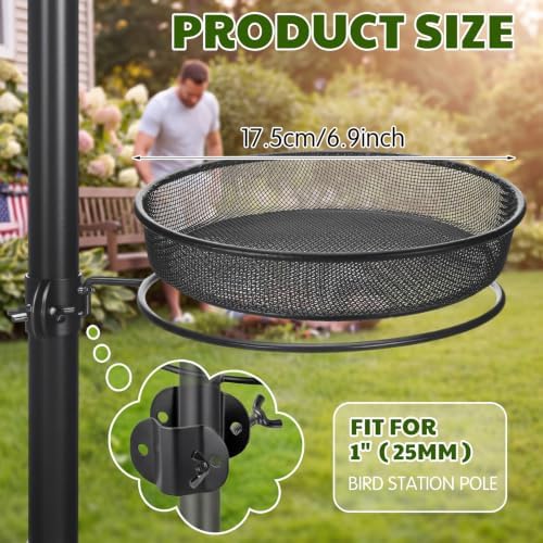 LemonRoad 2 Pack Mesh Trays Seed Trays for 1" Bird Feeder Poles