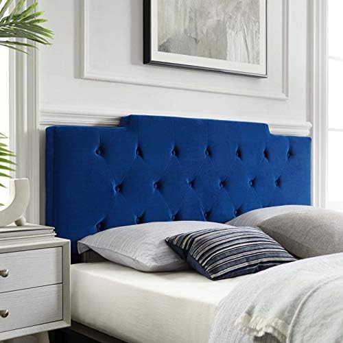 Modway MOD-6186-NAV Juliet Tufted King/California King Performance Velvet Headboard, Navy