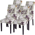 SearchI Dining Room Chair Covers Set of 4, Stretch Printed Floral Parsons Chair Slipcovers Removable Washable Kitchen Chair Protector Cover for Dining Room, Hotel, Ceremony (Flower Pattern8)