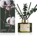 Airkeep Reed Diffuser Set with 6.76 fl oz Clean Linen Scent Essential Oils and 3 Leaves & 8 Diffuser Sticks,Bathroom Shelf Decor & Air Freshener, House Bedroom Office Decor & Gifts