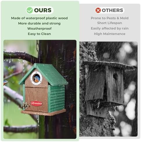 Kingsyard Bluebird House with Predator Guard, Recycled Poly Lumber