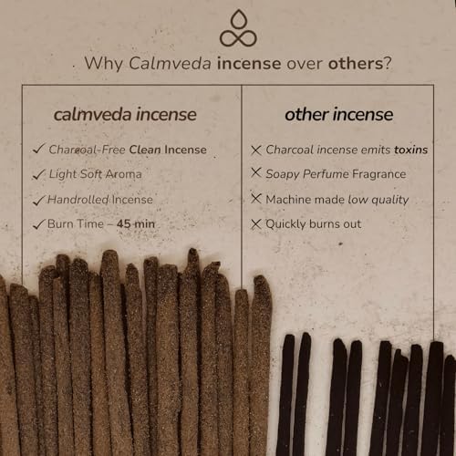 CALMVEDA Amber Incense Sticks Resinous - Ultra Luxurious, 40+ Thick Sticks
