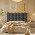 Pinmoco Full Cloud-Shaped Upholstered Headboard, Teddy Fleece Grey