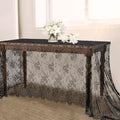 Black Tablecloth Lace Table Fabric 2pcs 60x120 Inch for Scary Movies