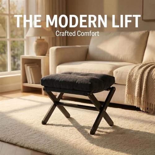 Baveke Foldable Ottoman Foot Rest for Chair, Small Foot Stools Ottoman for Home Decor, Space-Saving Foot Rest for Couch Living Room, Bedroom, Entryway