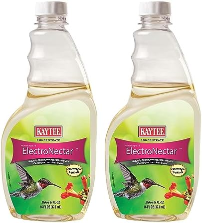 Kaytee Hummingbird ElectroNectar Wild Bird Food, 16 oz Concentrate 2 Pack, Makes 128 oz of ElectroNectar