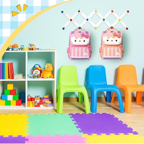 Suzile Kids Coat Rack Wall Mount Expandable Accordion, Bright Color