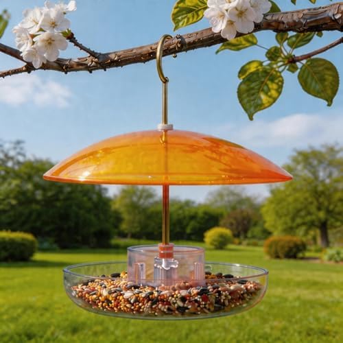 8" Mini Plastic Rain Cover for Bird Feeder, 2-Pack Yellow Weather Guard