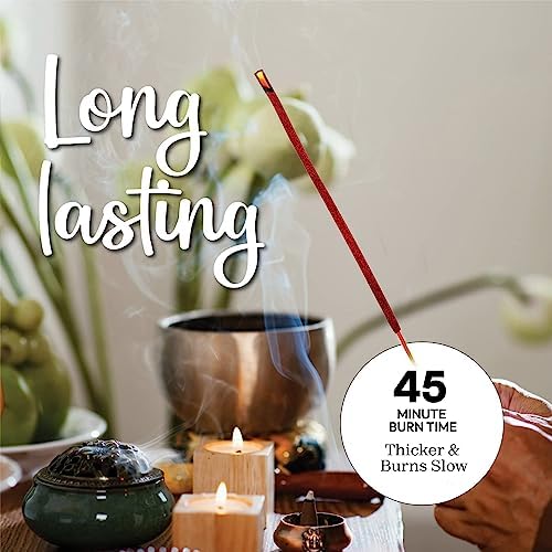 Natural Sandal Rose Incense Sticks - for Meditation, 40+Pack, Charcoal-Free