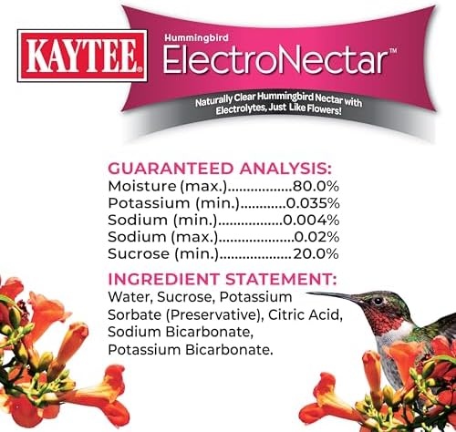 Kaytee Hummingbird ElectroNectar Wild Bird Food, Ready to Use, 64 Ounces