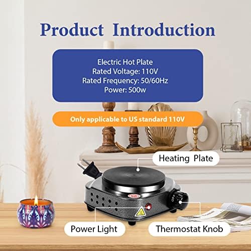 SAEUYVB Candle Making Kit/Supplies with Electric Hot Plate(Silver Gray)