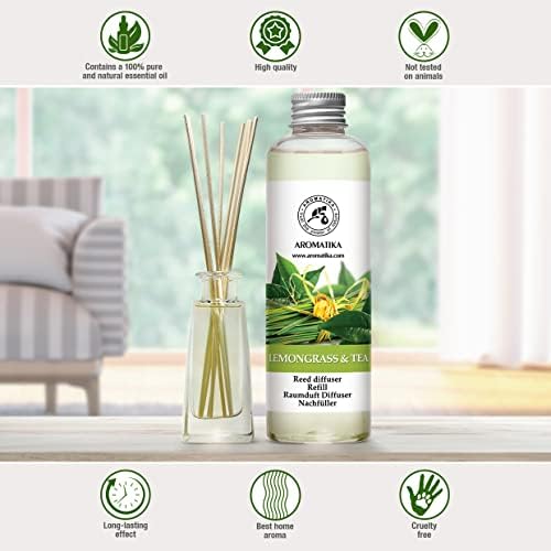 Reed Diffuser Refill Lemongrass - Tea 6.8 Fl Oz - Scented Diffuser - Room Diffuser Refill with Scent - Room Freshener - Home Fragrance - Scented Diffusers - Home Fragrance