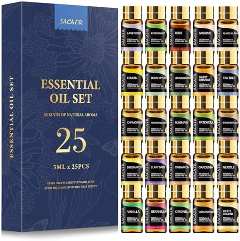 SACATR 25 Pcs Natural Essential Oil Sets, Fragrance Oil Scent (25 * 5ML)