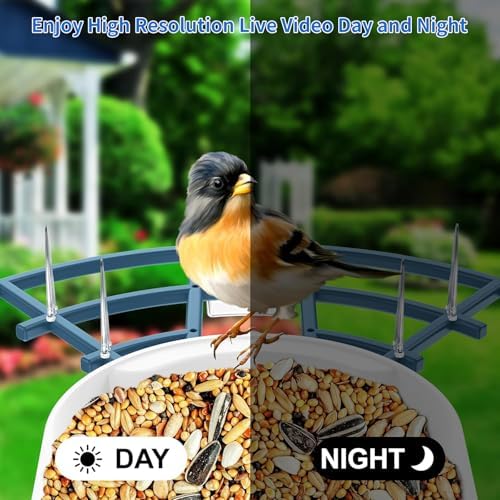 Fazoxo Bird Feeder with Camera,Birds House Camera,Solar Powered,AI Bird ID