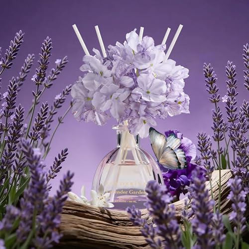 COCORRÍNA Reed Diffuser - Lavender Garden 8.5 Fl.oz Reed Diffuser with 8 Sticks for Home Bathroom Shelf Decor (Simple Luxe Collection)