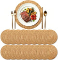 13.8" Round Woven Placemats, Plate Chargers for Dining Table