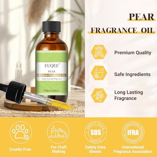 EUQEE 2.02 Fl oz Pear Fragrance Oil for Soap Making(60ml)