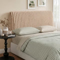 Pinmoco 4.7" Upholstered Modern Headboard for Full Size Bed, Height Adjustable and Ergonomic Headboard, Easy Assemble, Sturdy and Durable, Faux Rabbit Fur, Light Camel