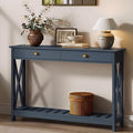 ChooChoo Console Table with Drawer for Entryway with Stable X Supports