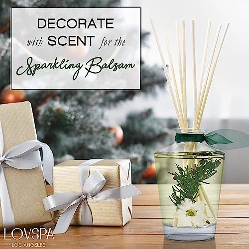 Reed Diffuser Set, Sparkling Balsam Scented Oil Diffuser with Sticks, Home Fragrance Accessories for Bathroom Shelf Decor, Aroma Diffusers for Home or Office Desk, USA Made