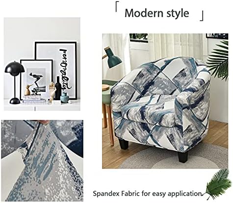 NILUOH Club Chair Slipcover 2 Piece Stretch Tub Chair Cover Round Barrel Chair Covers Non Slip Armchair Covers Couch Covers with Elastic Bottom for Bar Counter Living Room (36)