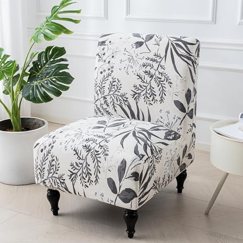 Eco-Ancheng Armless Chair Slipcover Removable Armless Accent Chairs Covers Washable Armless Slipper Chair Slipcover Printed Armless Chair Furniture Protector Covers for Living Dining Room Hotel