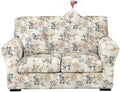Stretch Printed Sofa Cover Couch Covers, 4-PieceLoveseat Slipcovers with 2 Separate Cushion Cover & 1 Pillow Case, Washable Soft Spandex Furniture Protector for Living Room(Loveseat, Flower)