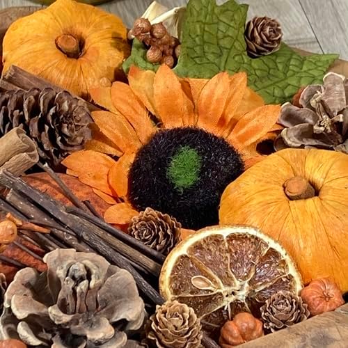 ANDALUCA Decorative Sunflower Fragrance Potpourri Fall Autumn Home Décor (Pumpkin Spice)