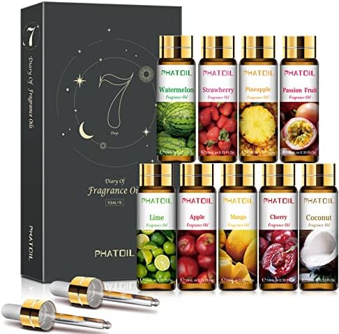 PHATOIL Fruity Fragrance Oil Gift Set for Diffuser, Soap Candle Making
