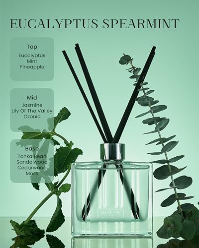 M&SENSE Reed Diffuser, Eucalyptus Spearmint, 7.04 oz Natural Essential Oil