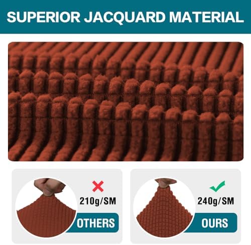 Turquoize Stretch Armrest Covers for Chairs and Sofas Couch Arm Covers for Sofa Spandex Jacquard Armrest Cover Anti-Slip Furniture Protector Washable Armchair Slipcovers for Recliner Set of 4, Rust
