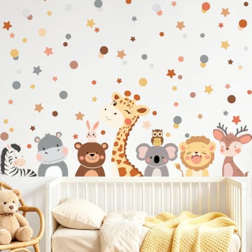 Tanlaby Animal Wall Decals Cartoon Jungle Forest Animals Wall Stickers