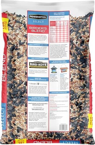 Pennington Select Birder's Blend, Bird Seed for Outside Feeders, 15 lbs.