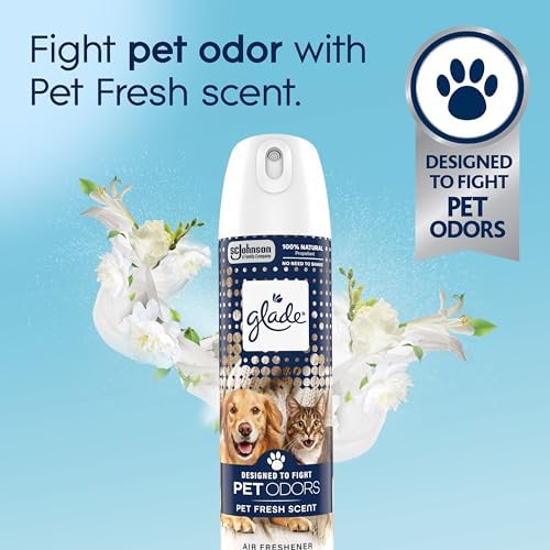 Glade Air Freshener Room Spray, Pet Fresh Scent, Odor Fighting to Deliver Long Lasting Freshness, 7.3 Oz, 6 Count