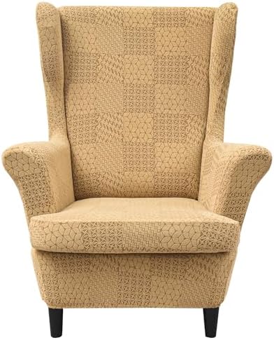 HZDHCLH Wingback Chair Slipcovers 2 Piece,Stretch Spandex Wingback Chair Covers for Living Room Armchair,Washalbe Sofa Slipovers
