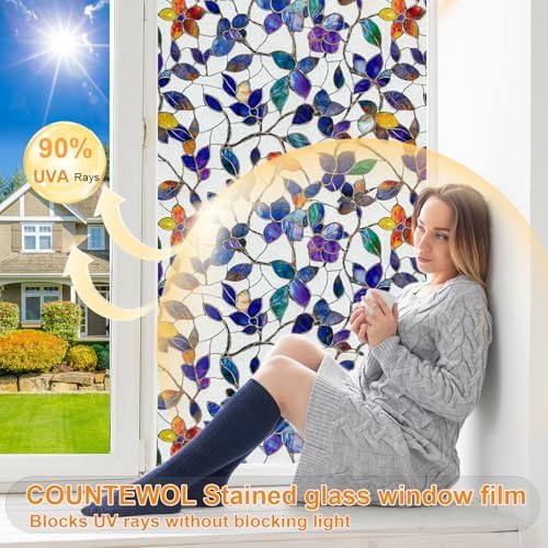 Frosted Privacy Window Film Static Cling Decorative Glass Film17.5x78.7in