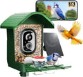 2.4GHz WiFi Solar Security Camera Wireless,3K HD Smart Bird Camera with AI Bird Species Identification & Real-Time App Alerts, Chew-Proof & Waterproof for Outdoors（Green）