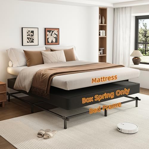 7 Inch Twin XL Metal Box Spring with Round Corners, 3000 LBS Heavy Duty