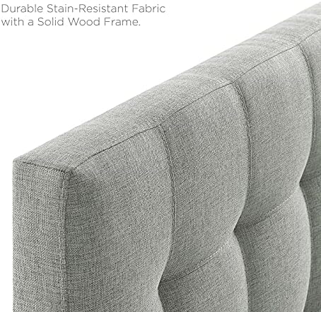 Modway Lily Tufted Linen Fabric Upholstered Full Headboard in Gray