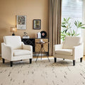 VINGLI Accent Chairs Set of 2, Linen Upholstered Armchair, Living Room