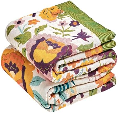 Boho Throw Blanket - Cotton Twin Size Cozy Blankets for Bed Sofa