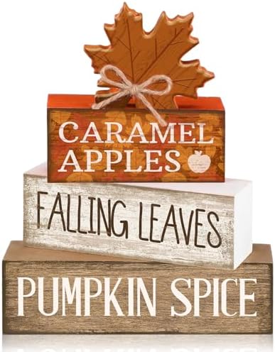 Moucuny 4 Pcs Fall Decor Wooden Maple Leaf Decoration Thanksgiving Decor