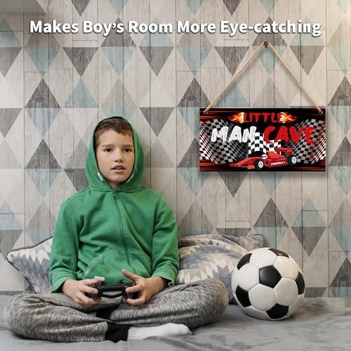 Little Man Cave Sign for Boys Car Room Wall Decor