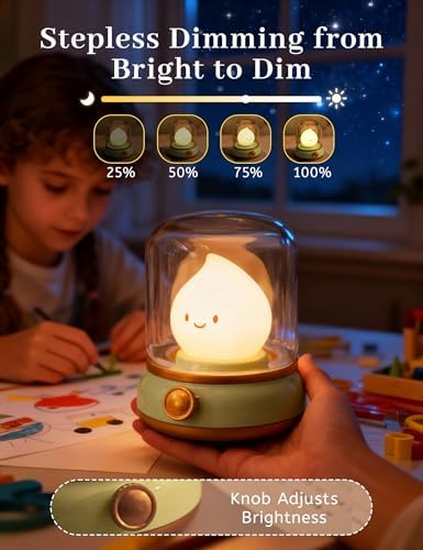 WANIDEA Cute Night Light, Kids Night Light with Batteries, Bedroom Decor